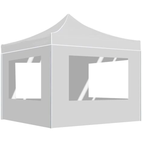 Tente de réception pliable avec parois Aluminium 3x3 m Blanc vidaXL