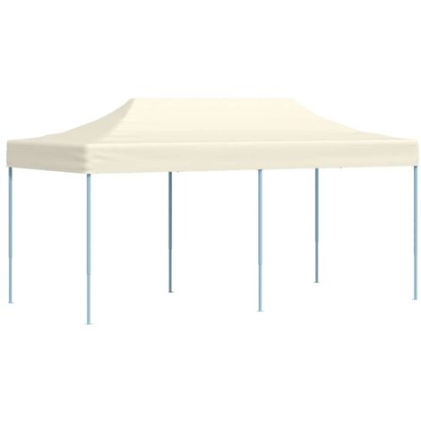 Tente de réception pliable, Barnum Pergola Pavillon Chapiteau Tonnelle de Jardin 3 x 6 m Blanc crème FCV73177
