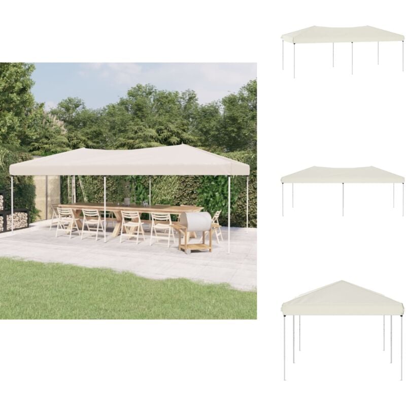 Tente de réception pliable Crème 3x6 m - Tente De Réception Pliablle - Abri Extérieur - Parasol - Chapiteau Pliable - Fête En Plein Air