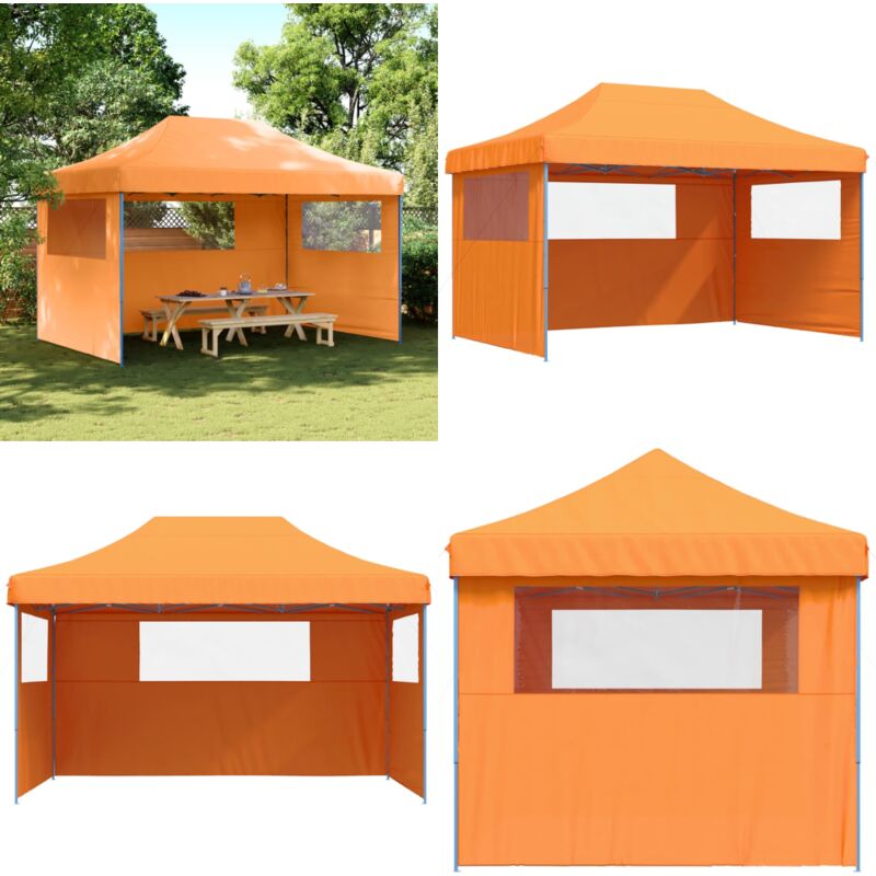 Tente de réception pliable escamotable avec 3 parois latérales - Tents Gazebos - Abri Extérieur - Chapiteau Pliante - Tentes Festives - Tente Mariage