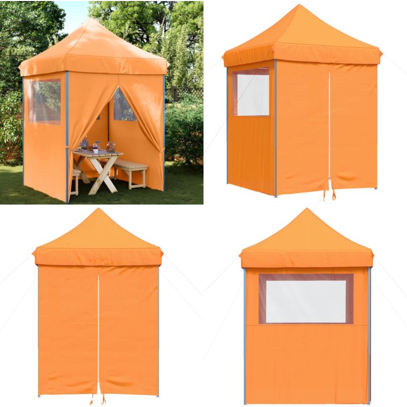 Tente de réception pliable escamotable avec 4 parois latérales - Tents Gazebos - Abri Extérieur - Chapiteau Pliable - Tente Événement - Tente Fete