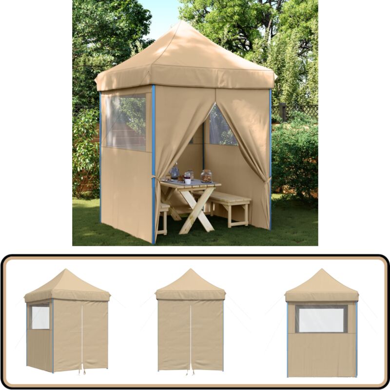 Tente de réception pliable escamotable avec 4 parois latérales - Tents Gazebos - Tentes Pliables - Abri Extérieur - Chapiteau Événement - Tente Fête