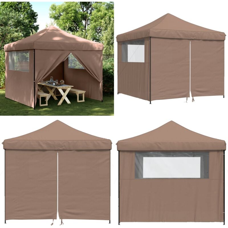 Tente de réception pliable escamotable avec 4 parois latérales - Tents Gazebos - Tentes Pliables - Abri Extérieur - Chapiteau Événement - Tente Fete