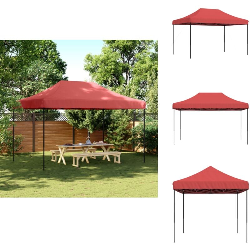 Vidaxl - Tente de réception pliable escamotable bordeaux 440x292x315 cm - Tents Gazebos - Abri Extérieur - Tente Pliante - Tente Festival - Tente