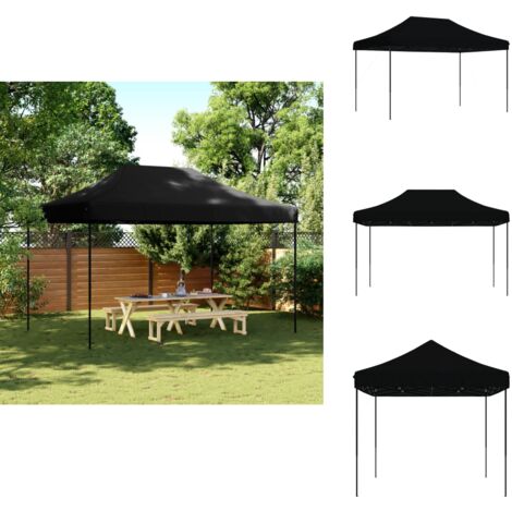 Tente de réception pliable escamotable noir 440x292x315 cm - Tents Gazebos - Abri Extérieur - Tente De Réception - Abri Solaire - Structure Extérieure