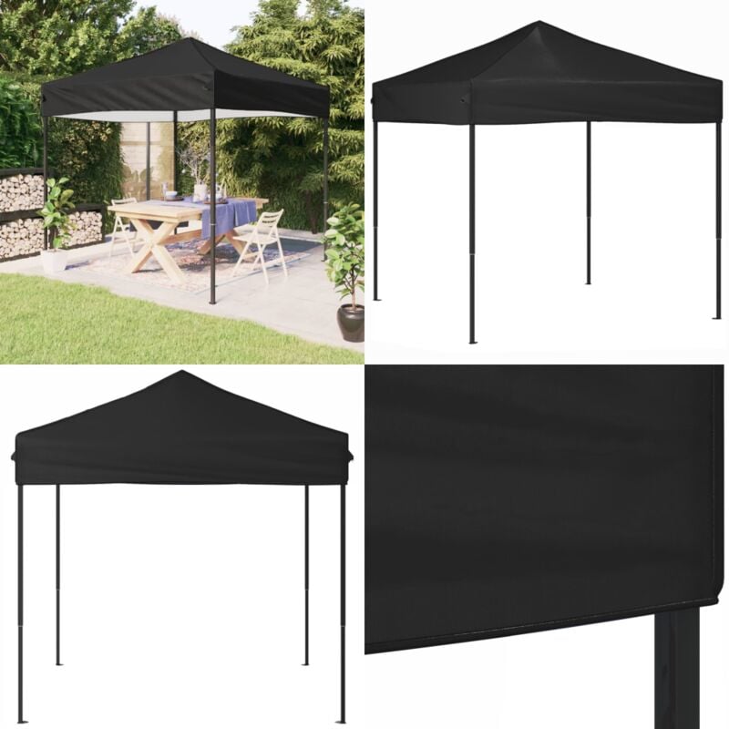 Vidaxl - Tente de réception pliable Noir 2x2 m - Tente Pliante - Gazebo - Parasol - Abri Extérieur - Tonnelle - Home & Living