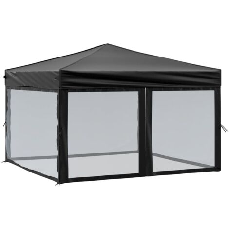 Tente de réception pliable, Pavillon, Pergola, Tente de jardin, avec parois Noir 3x3 m OIB7296E