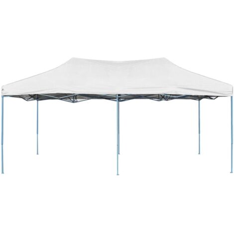 Tente de réception pliable, Pavillon, Pergola, Tente de jardin, professionnelle 3x6 m Acier Blanc OIB1129E
