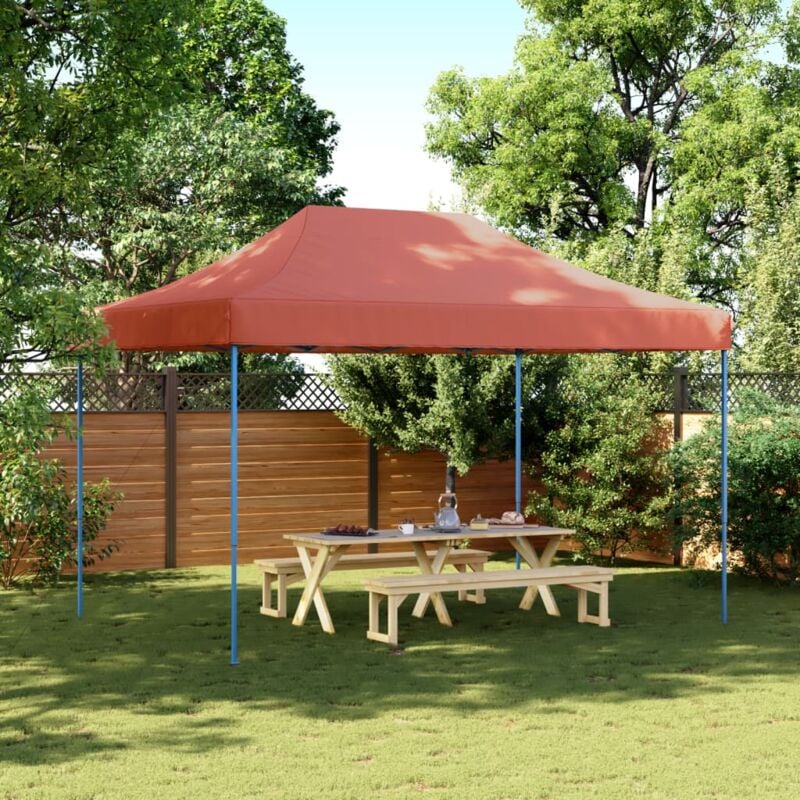 Vidaxl - Tente réception pliable escamotable terre cuite 410x279x315 cm