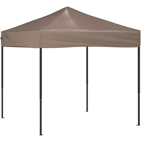 Tente de réception pliable, Tonnelle de Jardin, Pergola Pavillon Chapiteau Taupe 2x2 m FCV46296