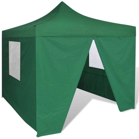 Tente de réception pliable Tonnelle de Jardin - Rapide à Installer verte 3 x 3 m avec 4 parois BV840931 - BonneVie