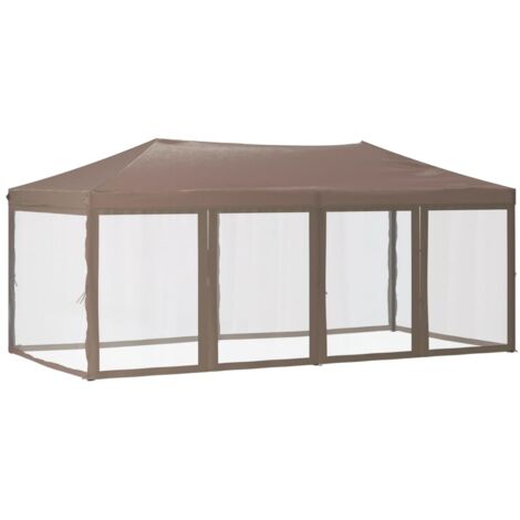 Tente de réception pliable  Tonnelle de réception Barnum avec parois Taupe 3x6 m 12308