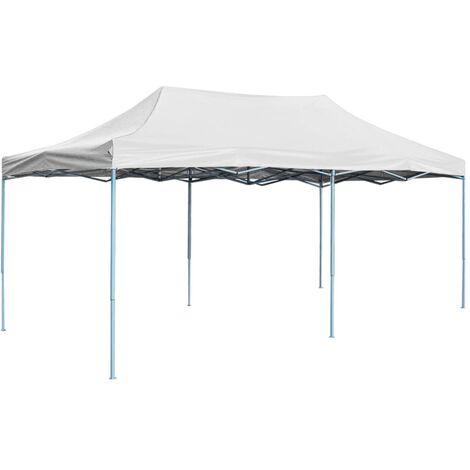 Tente de réception pliable  Tonnelle de réception Barnum professionnelle 3x6 m Acier Blanc 65369