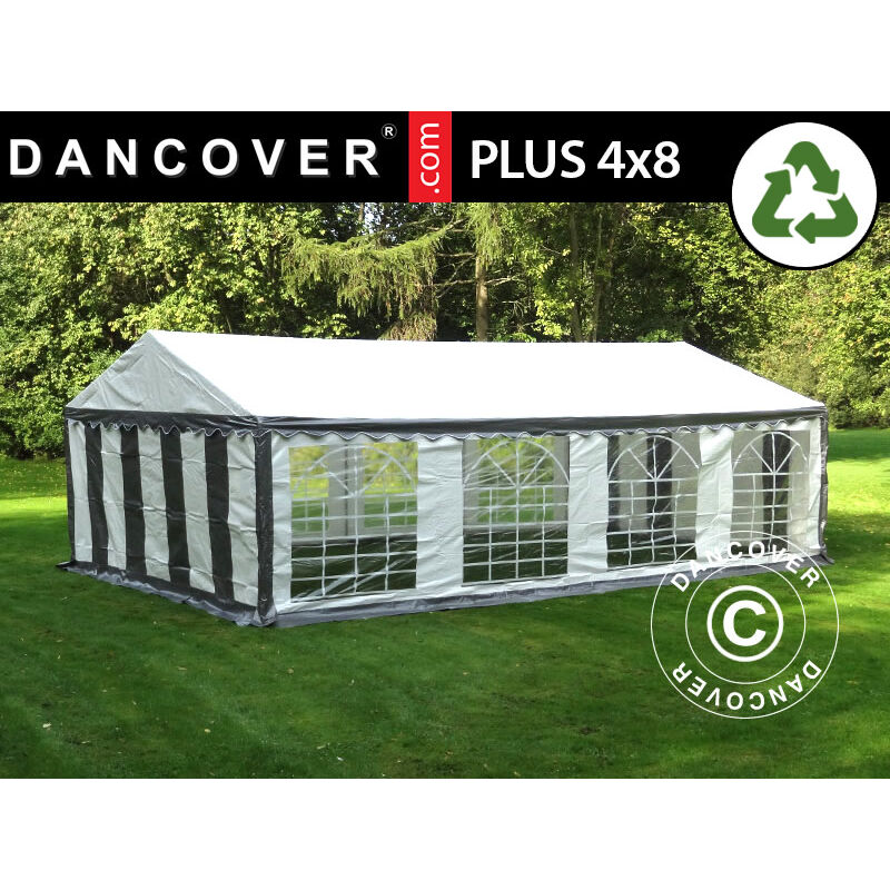 Dancover - Tente de réception plus 4x8m pe, Gris/Blanc
