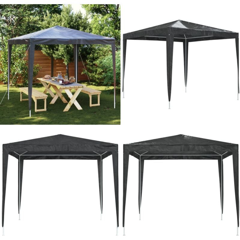 Tente de réception professionnelle 2,5x2,5 m Anthracite 90 g/m² - Tents De Réception - Abri Jardin - Gazebo - Parasol - Terrasse Couverte - Home &