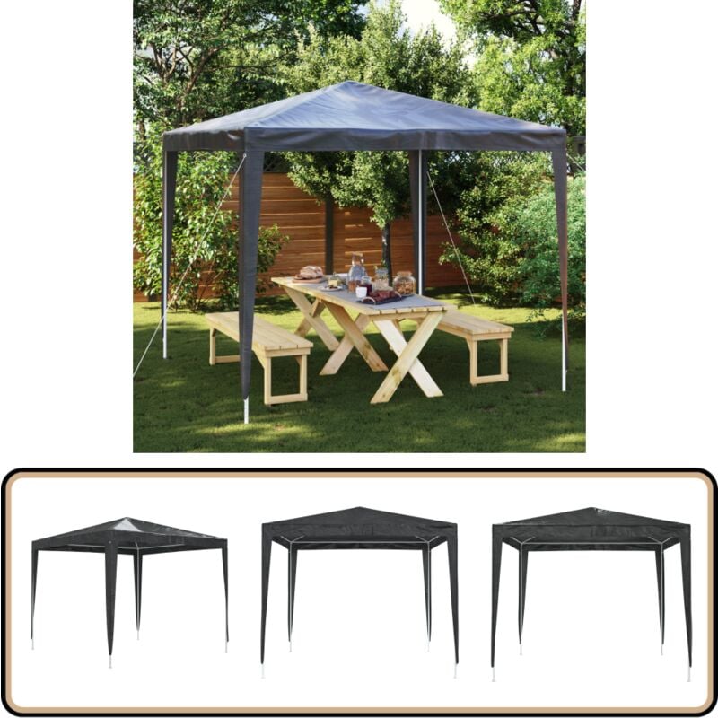 Tente de réception professionnelle 2,5x2,5 m Anthracite 90 g/m² - Tents De Réception - Abri Jardin - Gazebo - Parasol - Terrasse Couverte