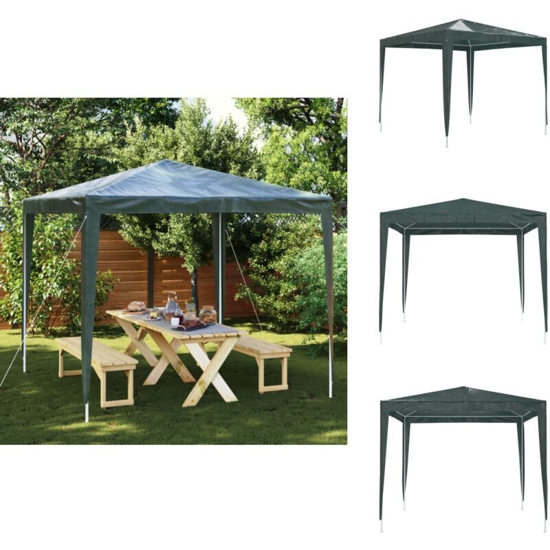 Tente de réception professionnelle 2,5x2,5 m Vert 90 g/m² - Tente De Réception - Abri Extérieur - Gazebo - Parasol - Fête En Plein Air