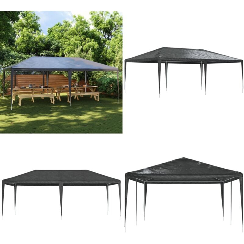 Tente de réception professionnelle 4x6 m Anthracite 90 g/m² - Tents De Réception - Abri Extérieur - Gazebo - Parasol - Fête En Plein Air - Home &