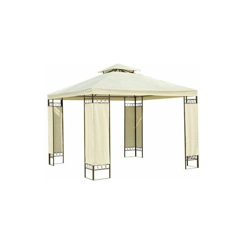 5300-0012 Tente de Réception, tonnelle, Barnum, Pavillon de Jardin, Beige 3 x 3 m - Beige - Bc-elec