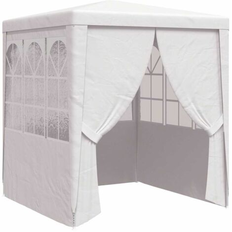 Tente de réception Tonnelle de Jardin - Rapide à Installer avec parois latérales 2,5x2,5m Blanc 90 g/m² BV930165 - BonneVie