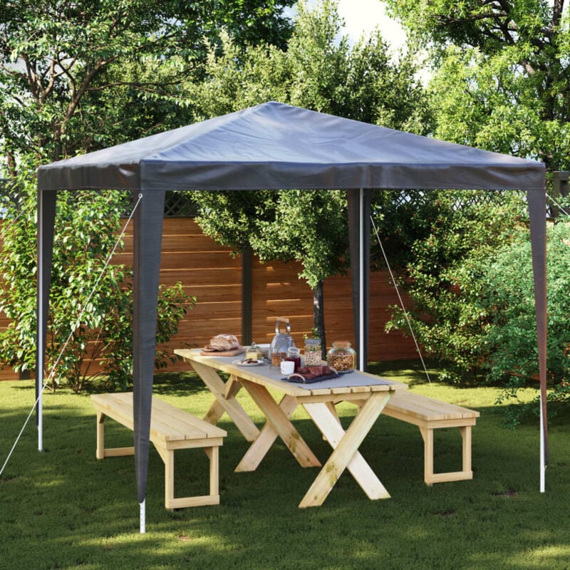 Tente de réception, Tonnelle et Pergola de jardin, Barnum professionnelle 2,5x2,5 m Anthracite 90 g,m² OWV46370 design in