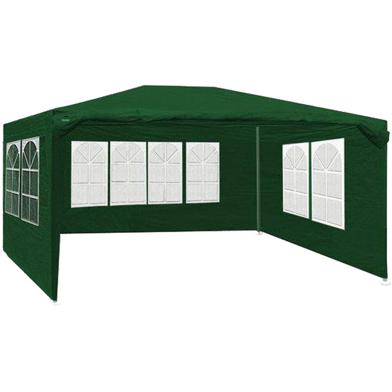 Tonnelle de Jardin 3x4 m - 12m² - Pavillon pliante - Avec Panneaux Latéraux - Tente de Jardin Rapide à Installer - Tente de Réception - Barnum - Vert