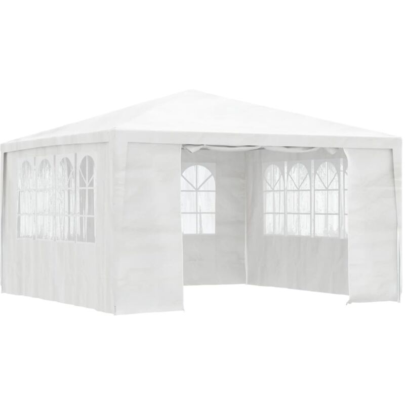 Tente de réception,Barnum avec parois latérales 4x4 m Blanc 90 g/m² CFW12594