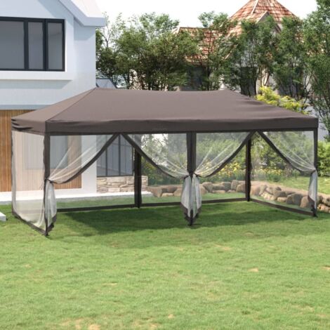 Tente de réception，Barnum pliable avec parois Taupe 3x6 m CFW89613