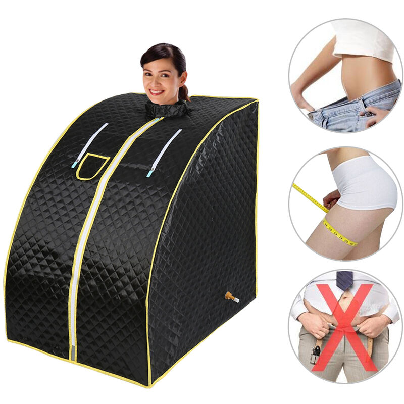 Tente de Sauna Pliable Haloyo Sauna Infrarouge,75 x 35 x 25 cm,noir