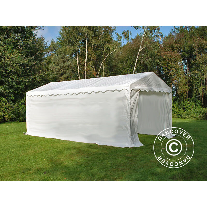 Tente de stockage Tente Abri Basic 2-en-1, 4x6m pe, Blanc - Blanc
