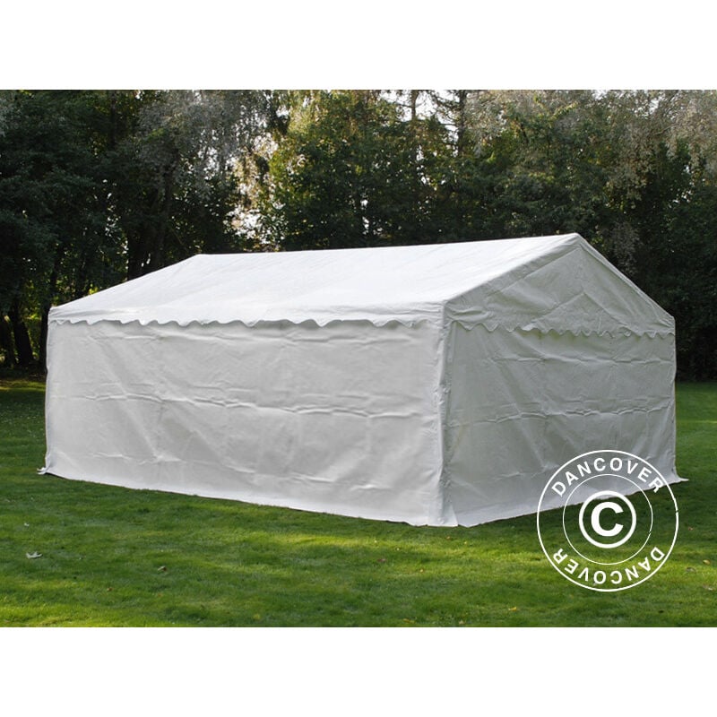 Tente de stockage Tente Abri Basic 2-en-1, 5x6m pe, blanc - Blanc