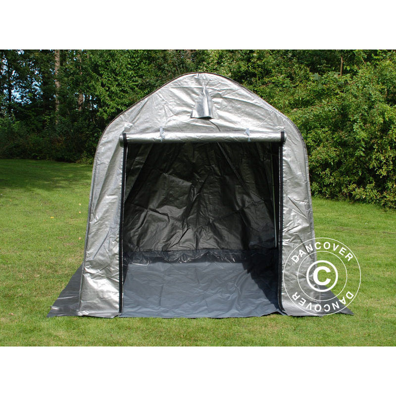 Tente de stockage Tente Abri pro 2x2x2m pe, avec couverture de sol, Gris - Gris
