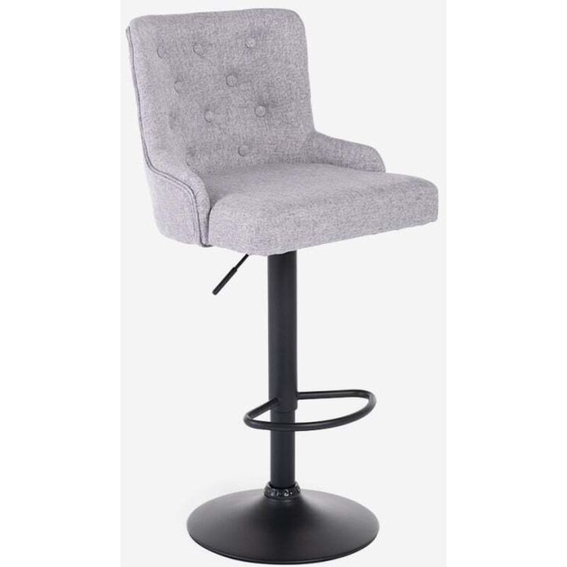 Tabouret de bar de cuisine réglable en tissu moderne Scranton - Gris clair Tabouret de bar de cuisine réglable en tissu moderne Scranton - Gris clair