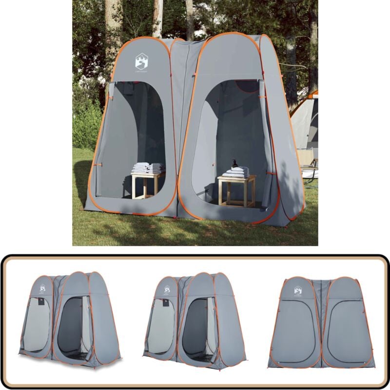 Vidaxl - Tente d'intimité gris et orange escamotable imperméable - Tente D'intimité - Tente De Camping - Tente Escamotable - Tente Imperméable