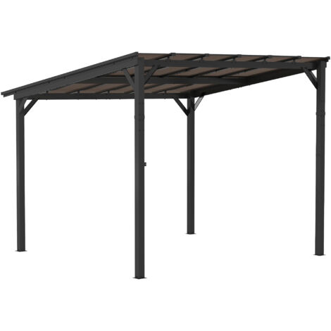 Tente d'ombrage 3×3 m imperméable et anti-UV (UPF50+), gris foncé, pour terrasse ou balcon