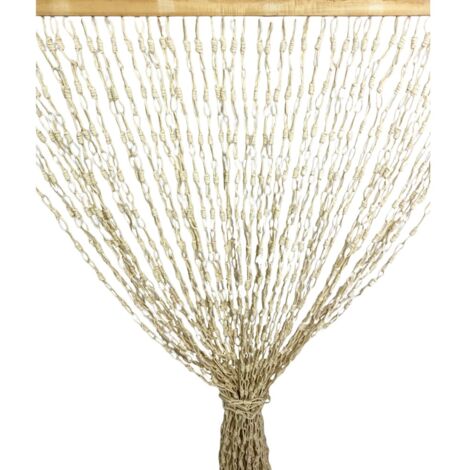 TENTE EN BOIS © avec chaînes tissées en fibre naturelle Anti-insectes anti-bruit BEIGE Cm. 120x220