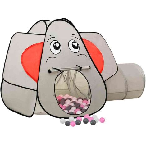 Tente enfant et Tunnel, Tente à Balles, 250 balles Éléphant Gris 174x86x101cm OIB8130E