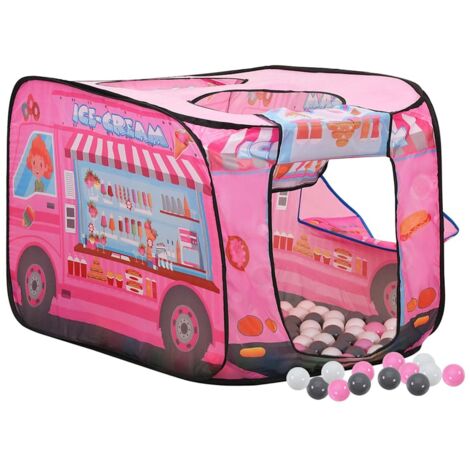 Tente enfant et Tunnel, Tente à Balles, avec 250 balles Rose 70x112x70 cm OIB7493E