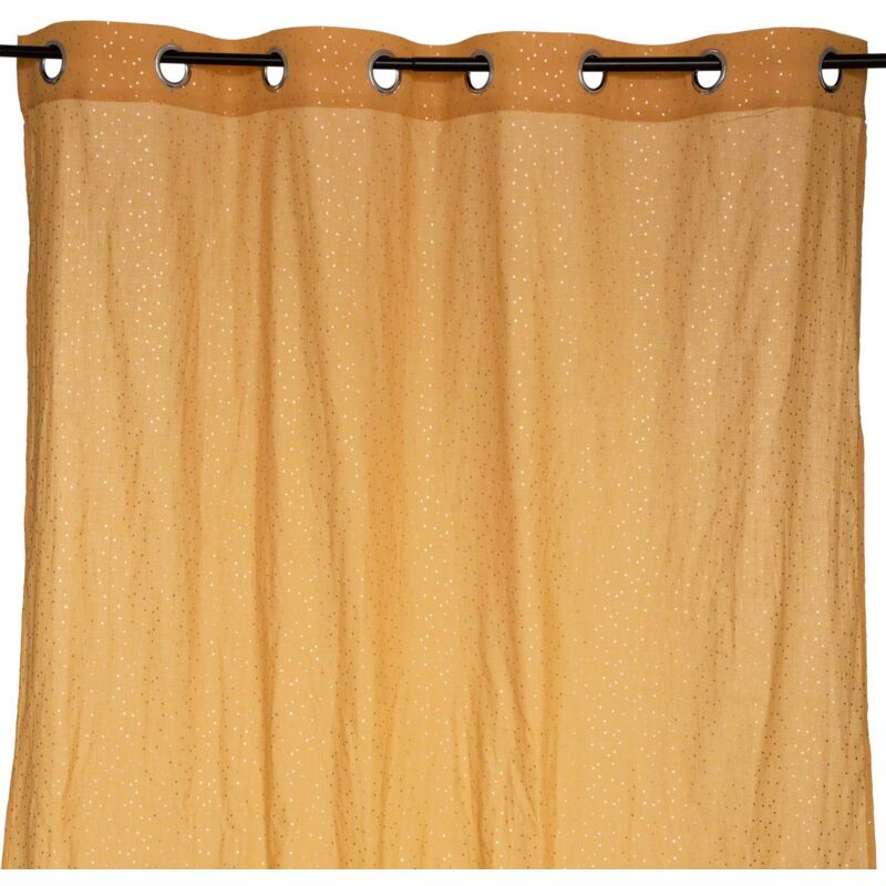 Rideau Berlingot jaune moutarde 140x250cm Atmosphera créateur d'intérieur