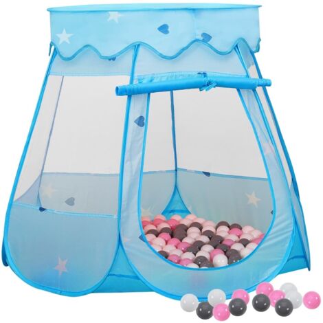 Tente enfant Tente de jeu - Maison enfant avec 250 balles Bleu 102x102x82 cm BV262861 - BonneVie