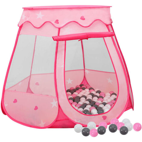 Tente enfant Tente de jeu - Maison enfant avec 250 balles Rose 102x102x82 cm BV791107 - BonneVie