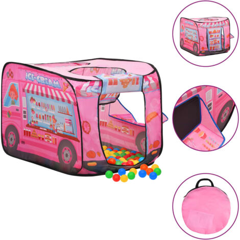 Tente enfant Tente de jeu - Maison enfant avec 250 balles Rose 70x112x70 cm BV830128 - BonneVie