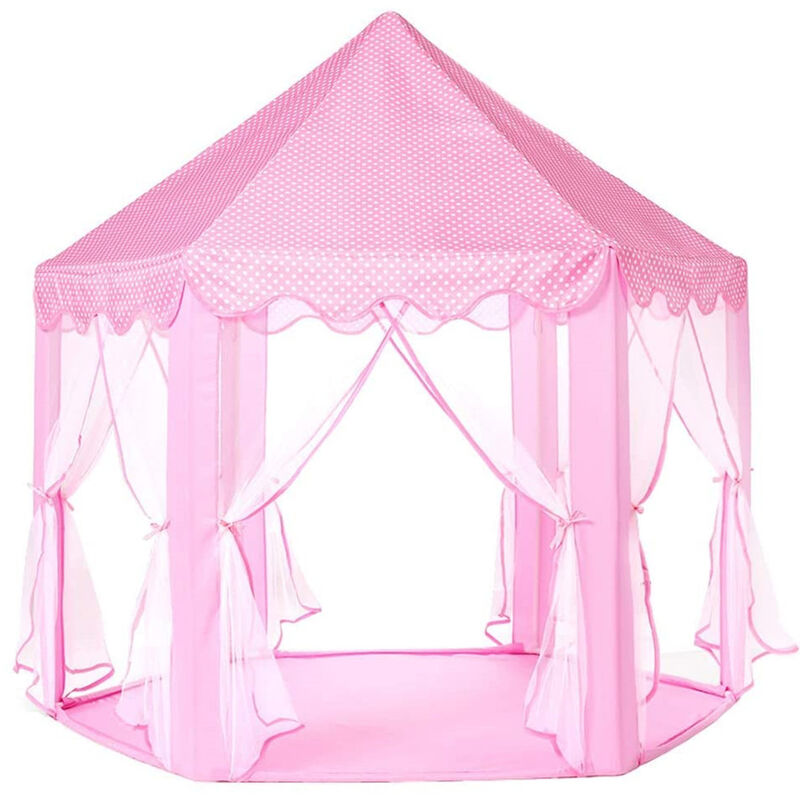 Tente Enfant Tipi portable pliable princes princesse chateau aire de jeux intérieur 140 x 135 cm