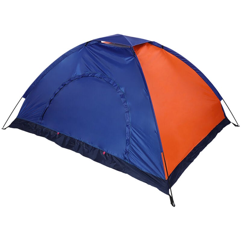 Tente extérieure imperméable pour camping et randonnée avec porte et fenêtre Barnum - Bleu orange