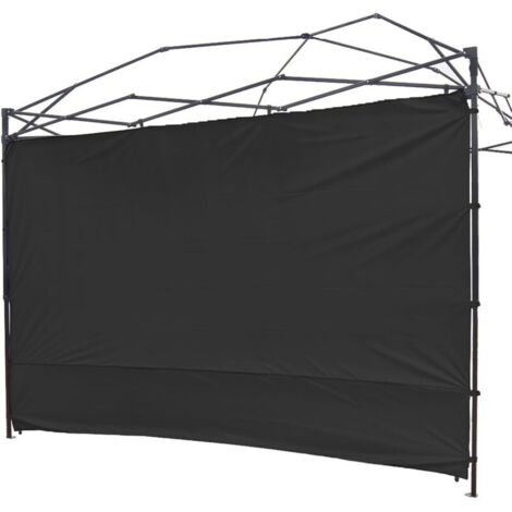 Tente extérieure pliante à pieds droits avec auvent imperméable, parois latérales et design gazebo, 1 pièce, noire.