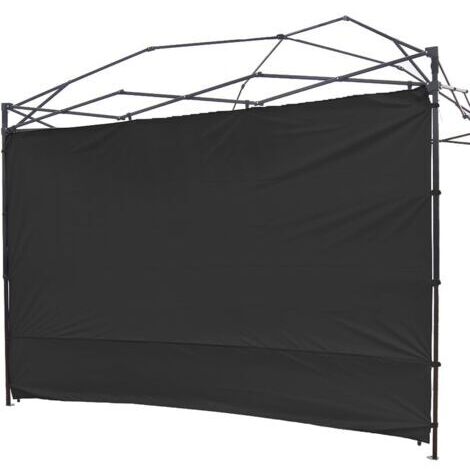Tente extérieure pliante à pieds droits avec auvent imperméable, parois latérales et design gazebo, 1 pièce, noire.
