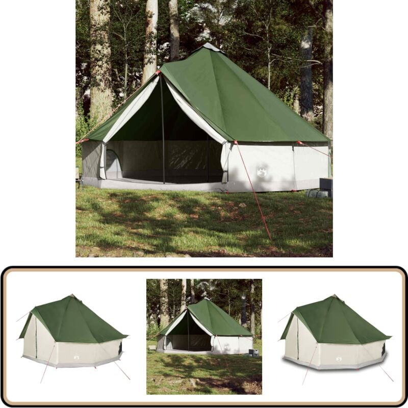 Vidaxl - Tente familiale tipi 12 personnes vert imperméable - Tente Famille - Tente Tipi - Tente Imperméable - Tente Camping - Abri Extérieur