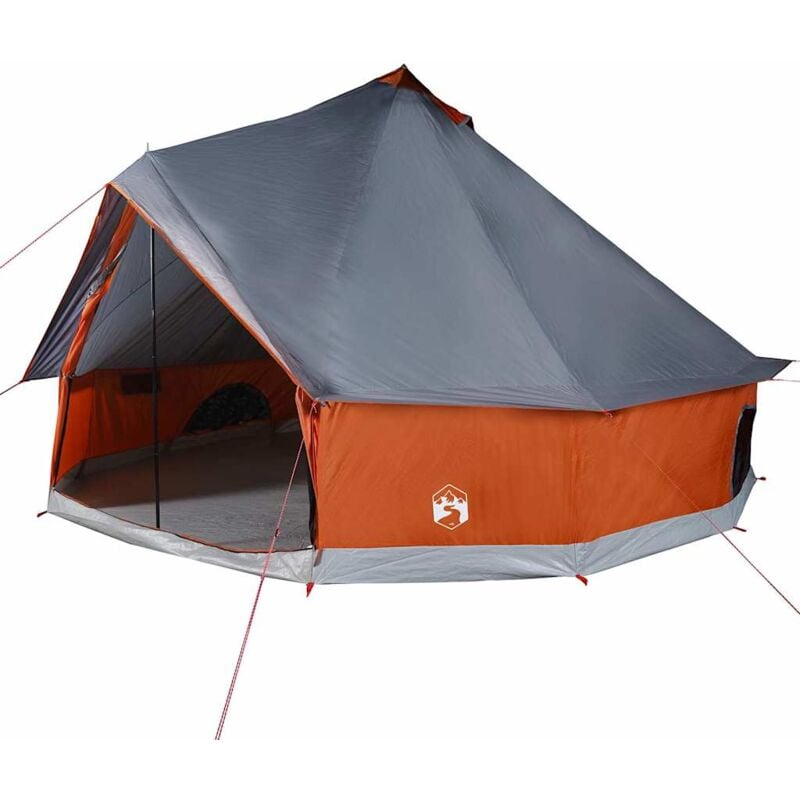 Vidaxl - Tente familiale tipi 10 personnes gris et orange imperméable