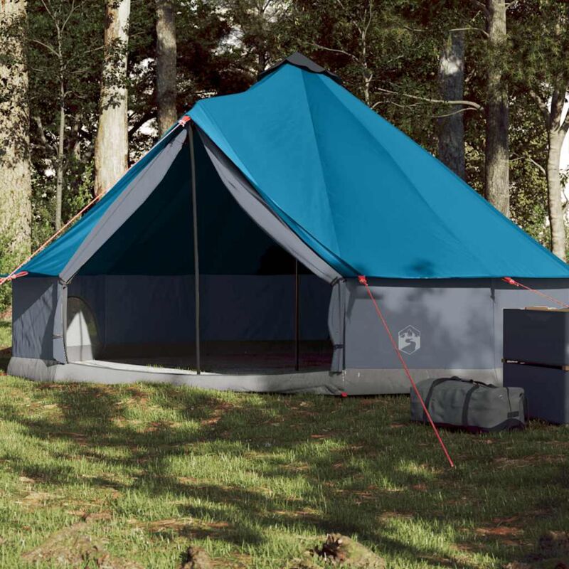 Tente familiale tipi 6 personnes bleu imperméable - Vidaxl