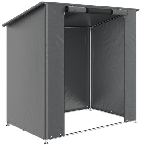 Tente Garage 1,9 x 1,2 m – Abri de Stockage Imperméable – Abri Moto Extérieur avec Porte Zippée et Fenêtre d'Aération – Gris Foncé
